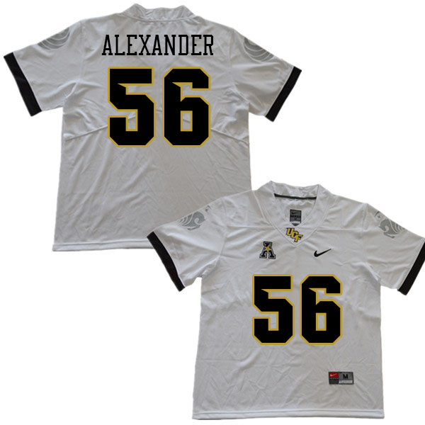 Men #56 Matthew Alexander UCF Knights College Football Jerseys Stitched Sale-White